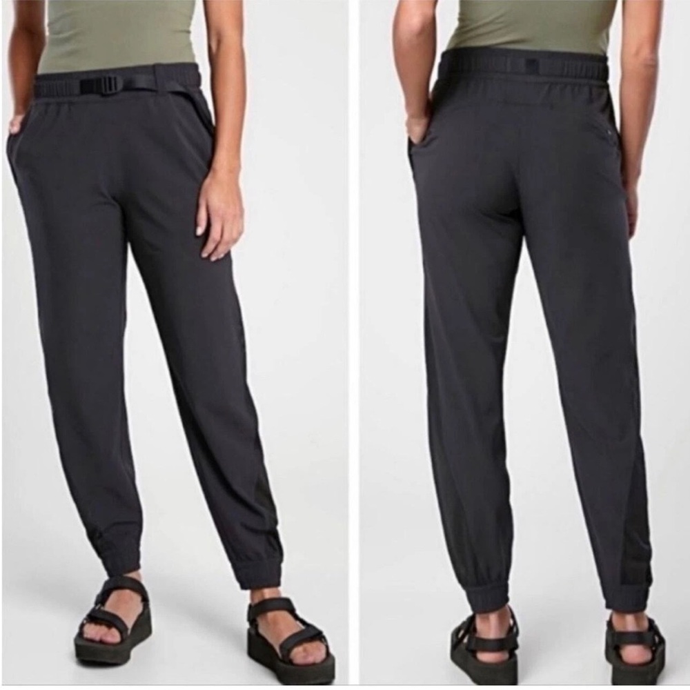 Athleta Pants Womens 2 Black Quest Jogger Hiking Outdoor Trek‎ Travel Mesh Vent